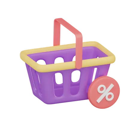 Discount Cart  3D Icon