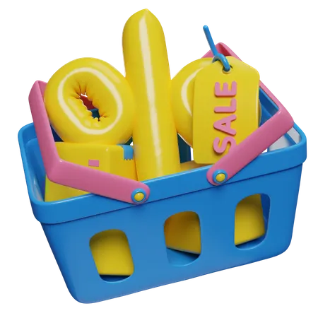 Discount Cart  3D Icon