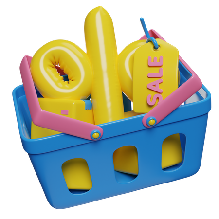 Discount Cart  3D Icon