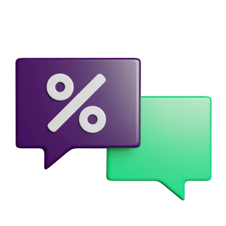 Discount Chat  3D Icon