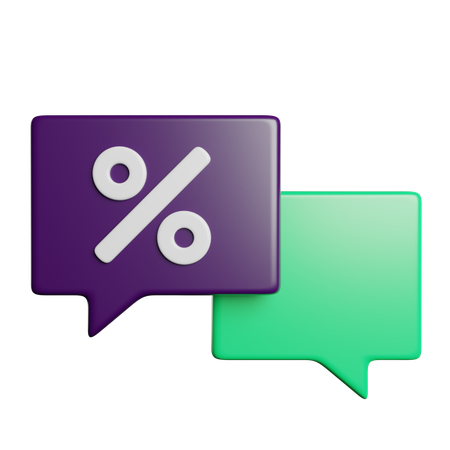 Discount Chat  3D Icon