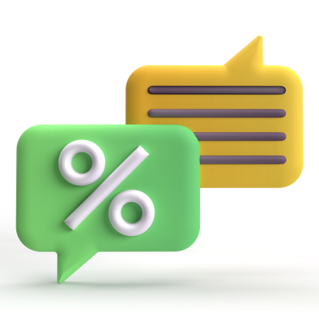 Discount Chat  3D Icon