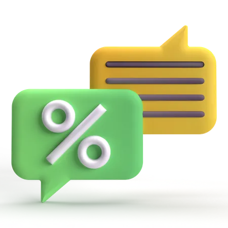 Discount Chat  3D Icon