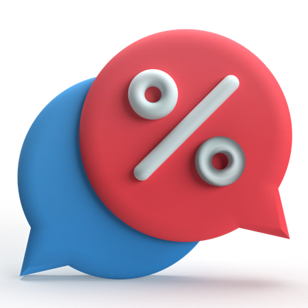 Discount Chat  3D Icon