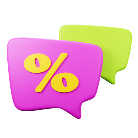 Discount Chat  3D Illustration