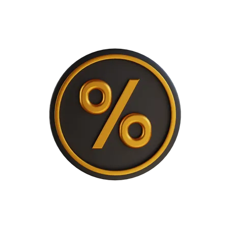 Percent Icon With Symbol 3D Icon
