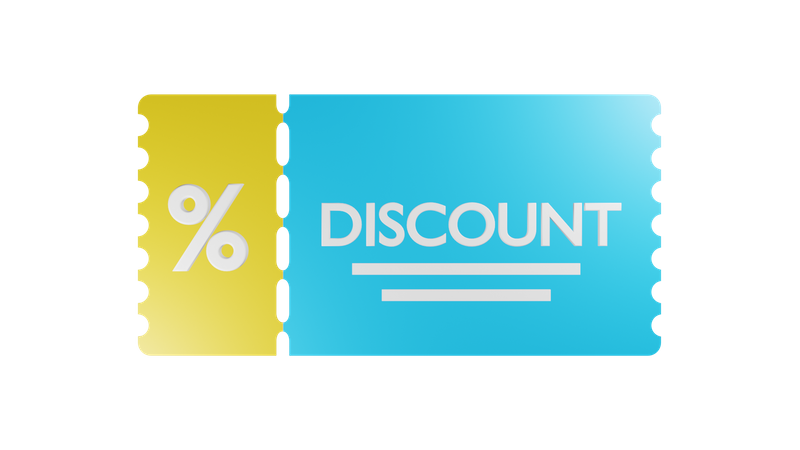 Discount Coupon  3D Illustration