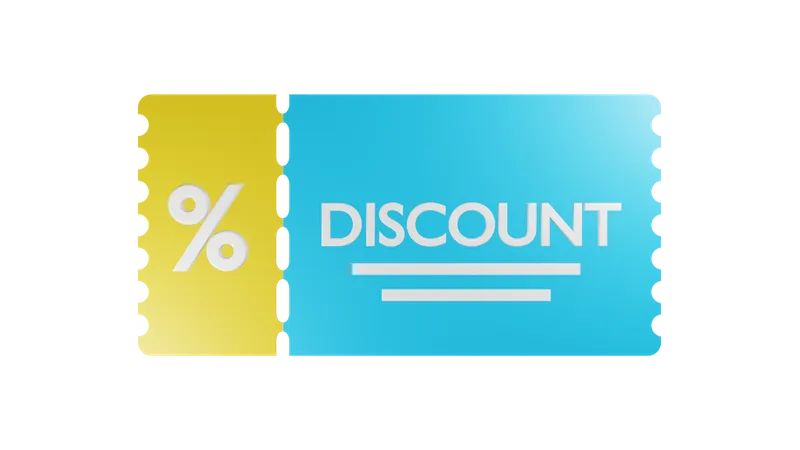 Discount Coupon  3D Illustration