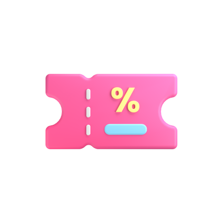 Discount Coupon  3D Illustration