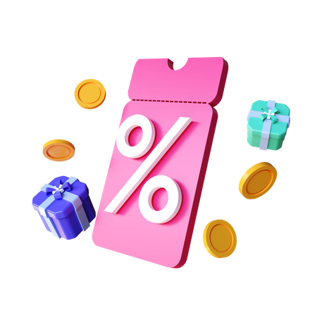 Discount Coupon  3D Illustration