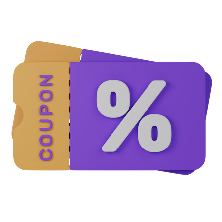 Discount Coupon  3D Illustration