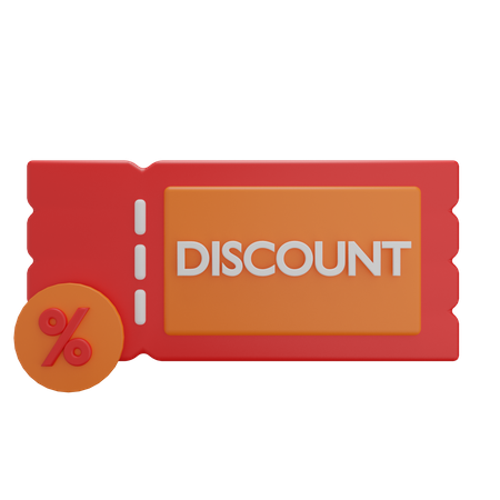 Discount coupon  3D Illustration