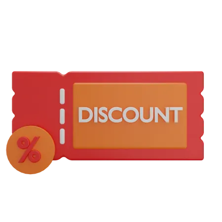 Discount coupon 3D Illustration