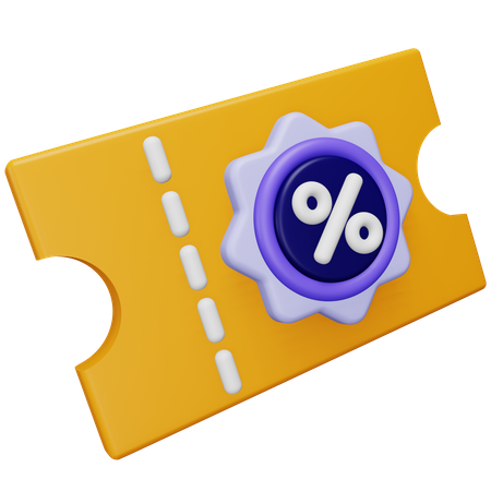 Discount Coupon 3D Icon