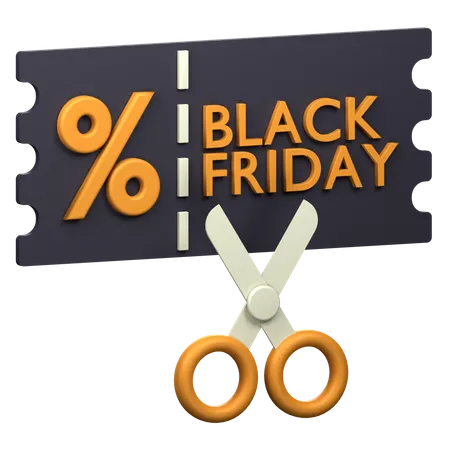 Black Friday Discount Coupon 3 D Icon 3D Icon