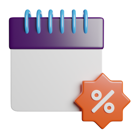 Discount Date  3D Icon