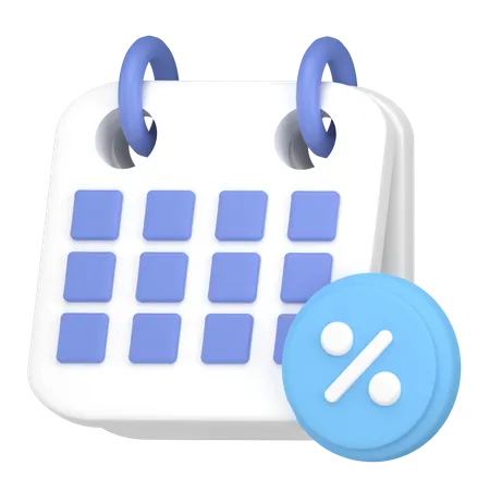 Discount date  3D Icon