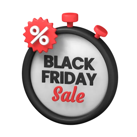 Black Friday Super Flash Sale Promotion With Stopwatch Time 3 D Icon Illustration Design 3D Icon
