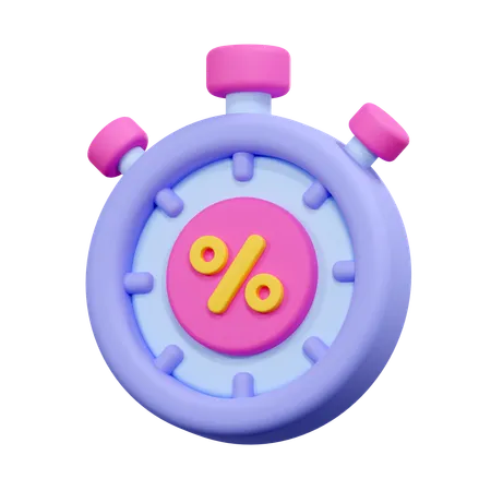 Time Discount Illustration 3D Icon