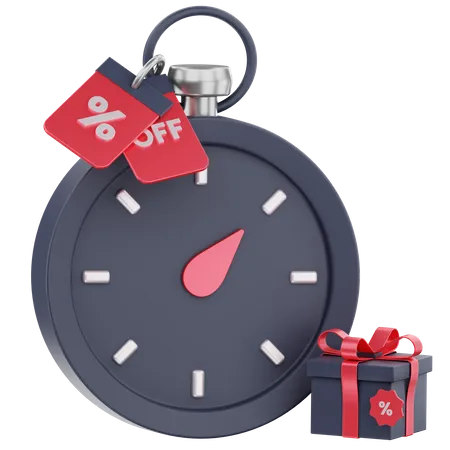 3 D Stopwatch Discount Deadline 3D Icon