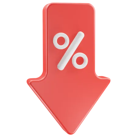 Discount Down  3D Icon