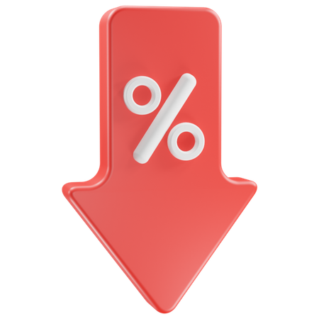 Discount Down  3D Icon