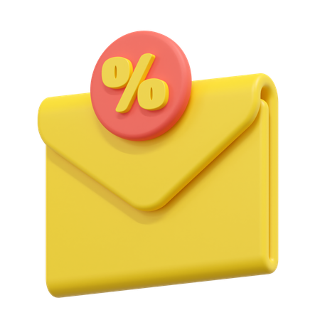 Discount email  3D Icon