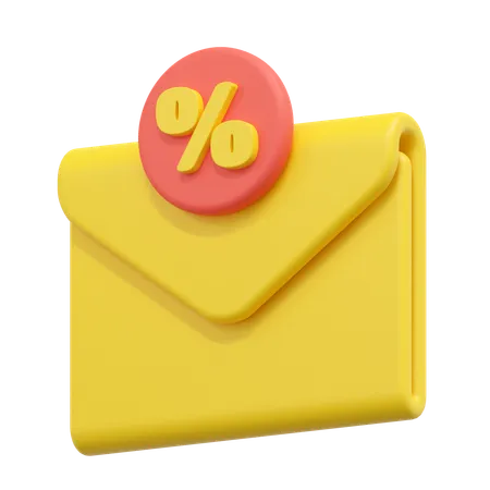Discount Email Illustration 3D Icon