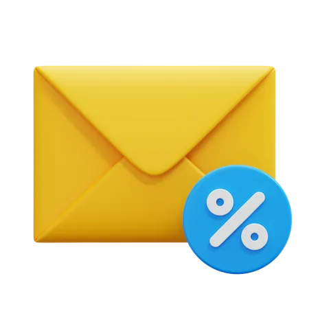 Discount Email  3D Icon