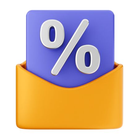 Discount Email Message  3D Icon