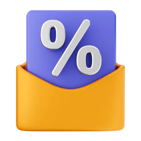 Discount Email Message  3D Icon