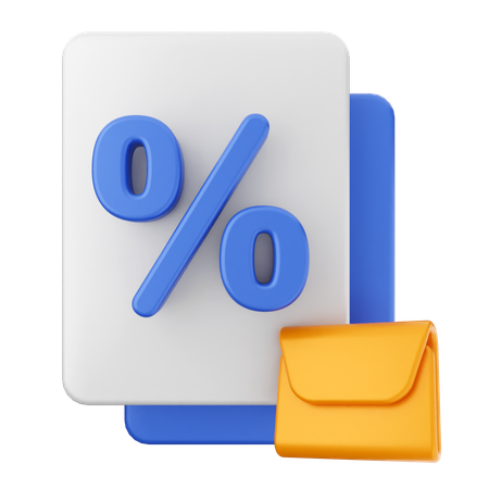 Discount Email Message  3D Icon