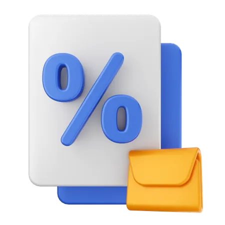 Discount Email Message  3D Icon