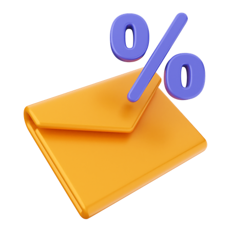 Discount Email Message  3D Icon