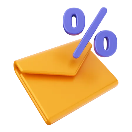 Discount Email Message  3D Icon