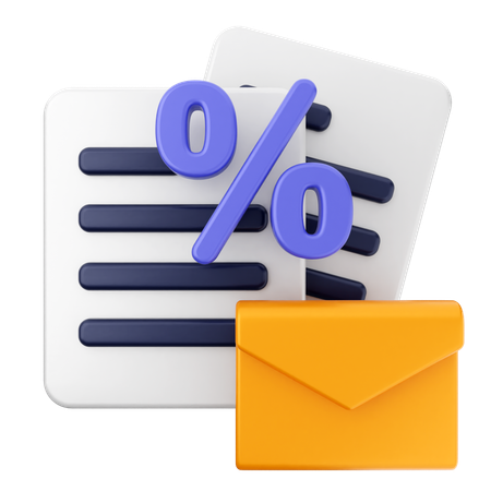 Discount Email Message  3D Icon