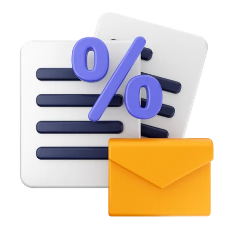 Discount Email Message  3D Icon