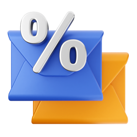 Discount Email Message  3D Icon