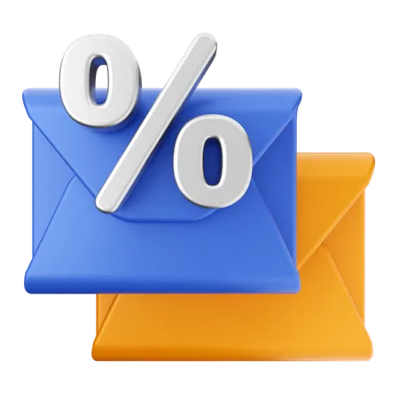 Discount Email Message  3D Icon