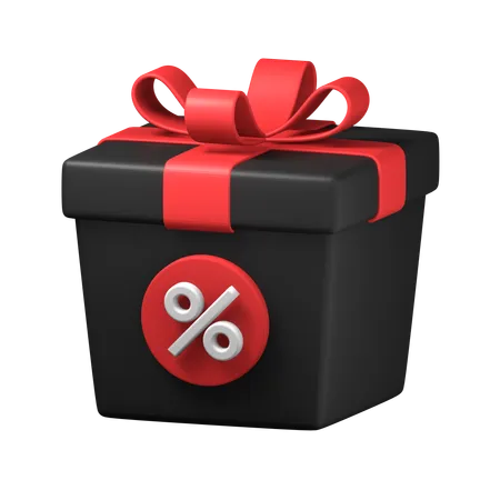 Black Gift Box With Red Ribbon For Black Friday Sale Online Shop Promotion 3 D Icon Illustration Design 3D Icon