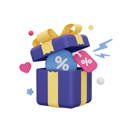 Discount Gift  3D Illustration