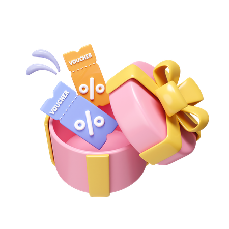 Discount Gift Box  3D Icon