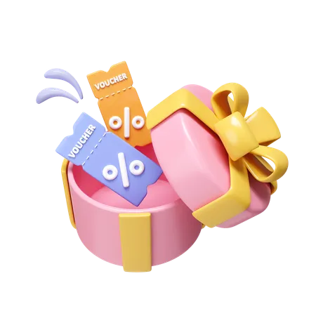 Discount Gift Box  3D Icon