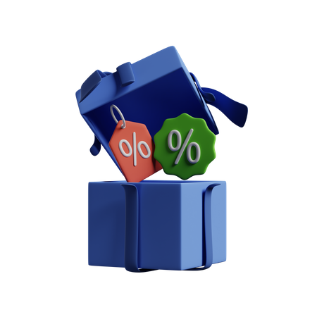 Discount Gift Box  3D Icon