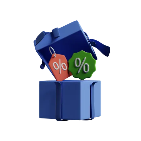 Discount Gift Box  3D Icon