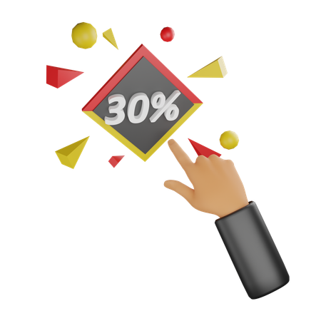 Discount Hand Gesture 30 Percentage  3D Icon