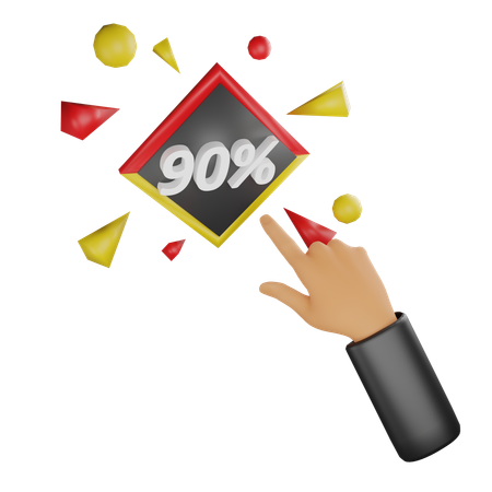Discount Hand Gesture 90 Percentage  3D Icon