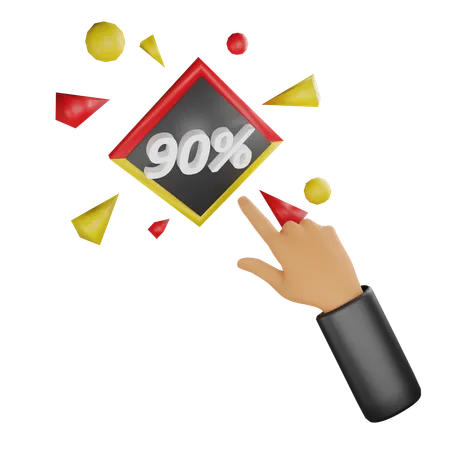 Discount Hand Gesture 90 Percentage  3D Icon