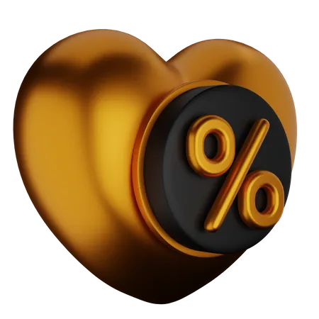 Discount Heart  3D Icon