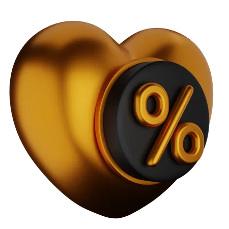 Discount Heart 3D Icon